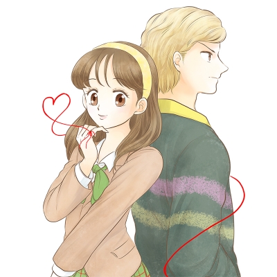 マンガアプリRECOMAN様のサンプル表紙イラスト（昔の少女漫画）[画像1]