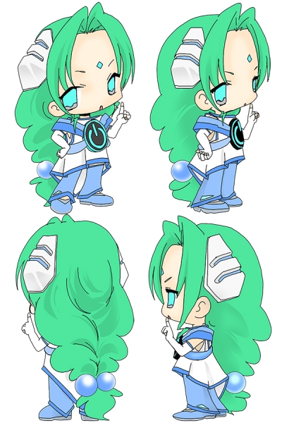 サーバーフェアリーシン＆しんの2等身フィギュア用イラスト[画像1]