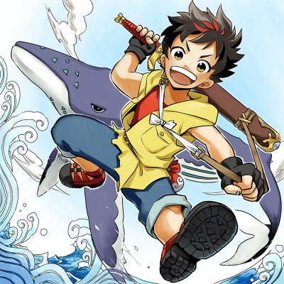 マンガアプリRECOMAN様のサンプル表紙イラスト（王道少年バトル漫画）[画像1]