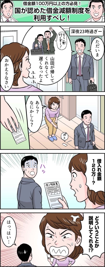 吉田法律会計事務所の借金減額シミュレーター訴求LP掲載漫画（第2弾）[画像1]