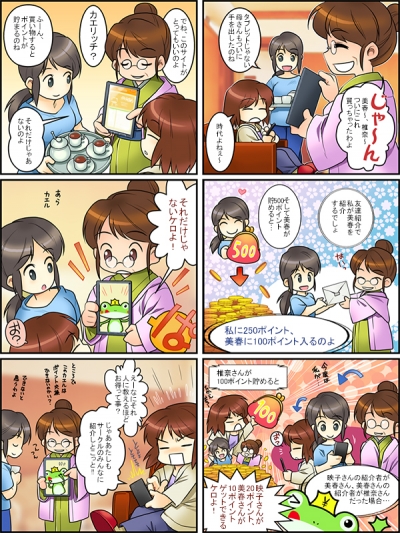ポイントサイト『カエリッチ』の紹介システム説明漫画[画像1]