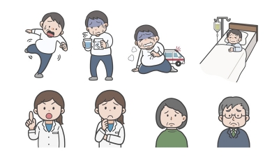 某保険会社様の生活習慣病啓発チラシ掲載イラスト[画像1]