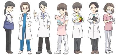 淑徳大学様の大学生向け冊子掲載挿絵_人物職業Ver.[画像1]