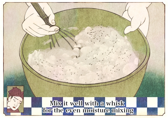 欧米人向け蕎麦作成方法説明イラストのサンプル画像3枚目