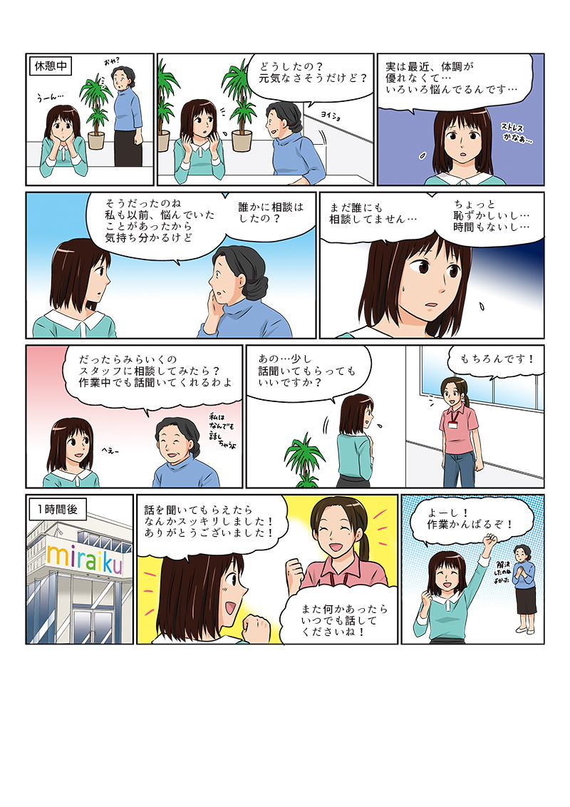 障害者向け就労支援施設miraikuの紹介漫画第2弾[画像1]