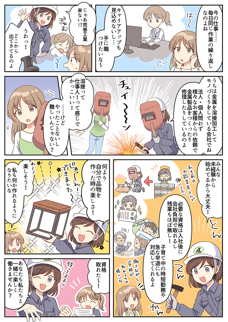 株式会社荒巻工業様の製品部求人用漫画[画像1]